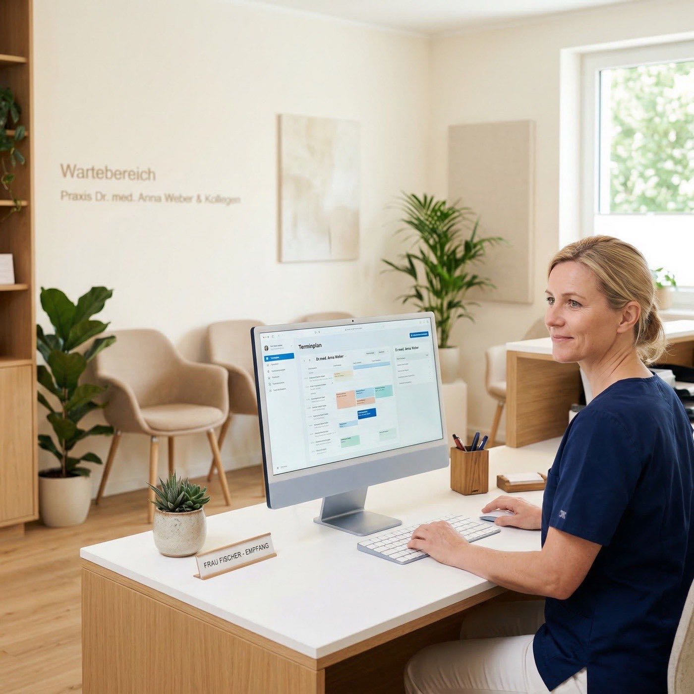 Moderne Arztpraxis mit Apple iMac